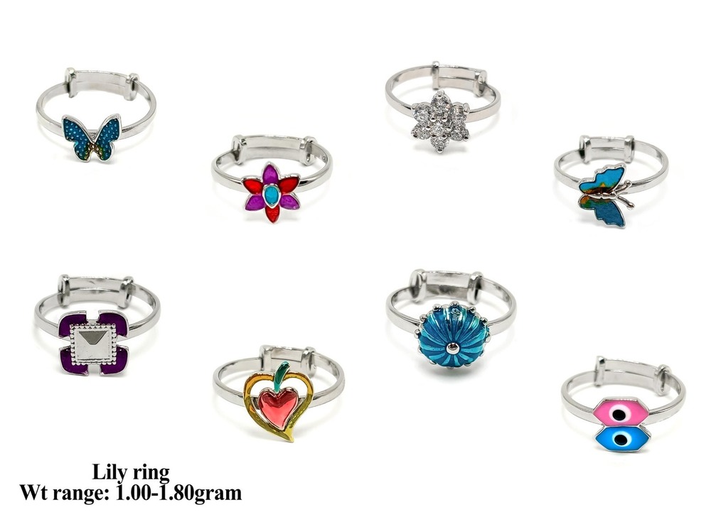 92.5 Silver Lily Ring - Sterling Silver, Adjustable Size, Silver Color | Handmade, Glossy & Oxidized Finish, Allergy Free
