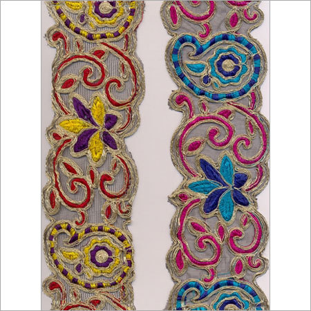 Multi Colored Embroidered Lace