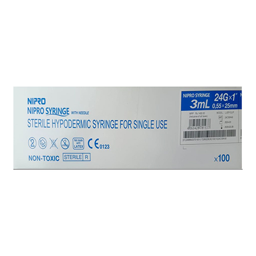3Ml Sterile Hypodermic Syringe For Single Use - Color: Various Available