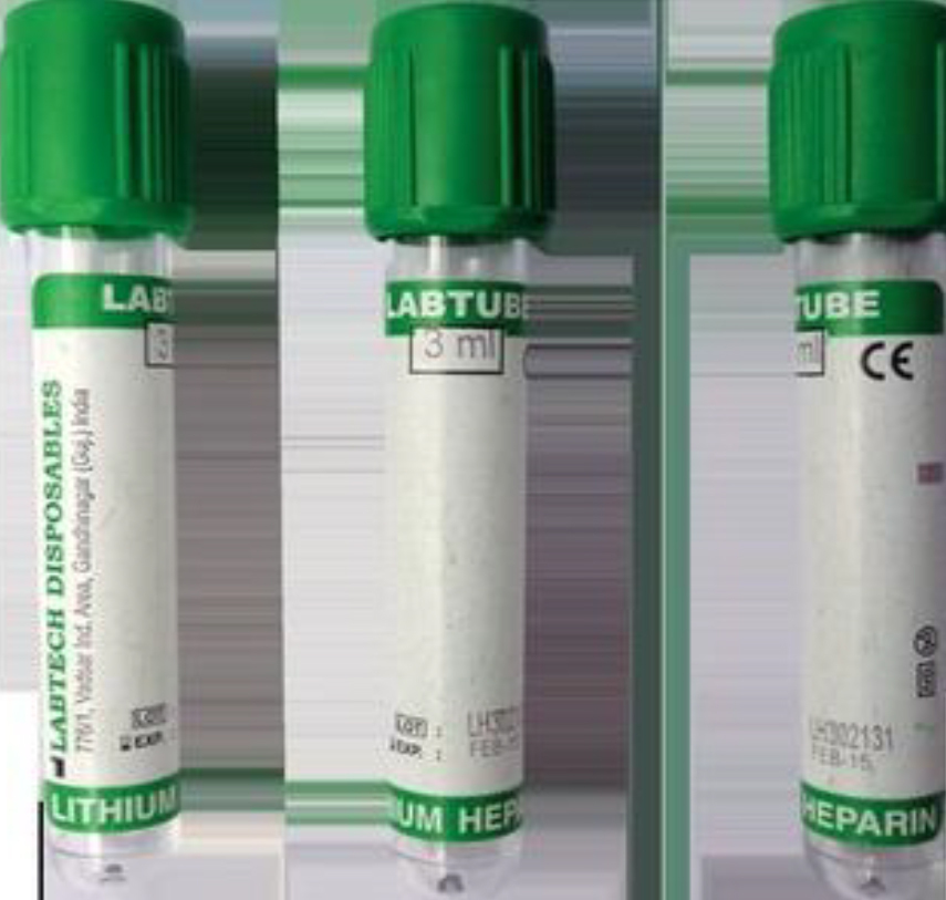 3ml Lithium Heparin Green Cap