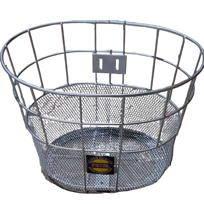 Silver Round Cycle Basket - Features: Rust Proof