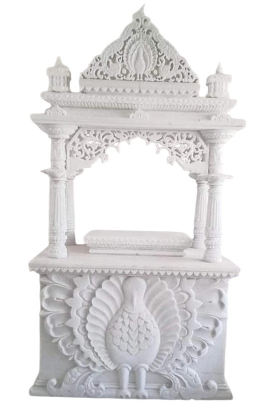 Home White Makrana Marble Temple - Design Type: Traditional