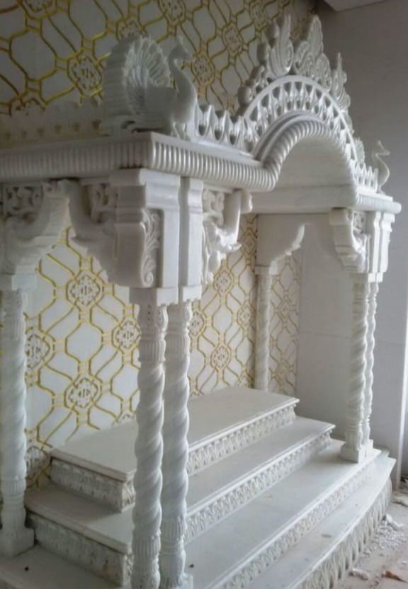 Home White Makrana Marble Temple