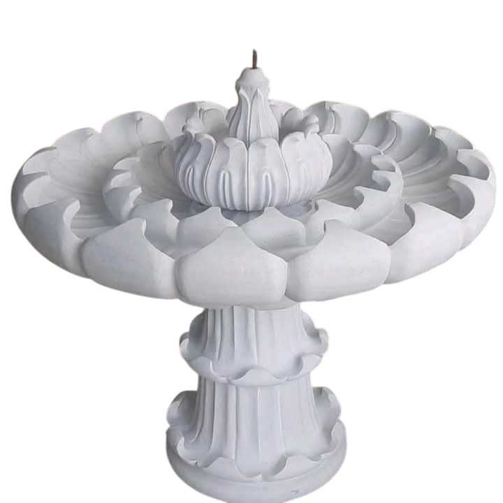 Small Size Lotus Marble Water Fountain - Color: White