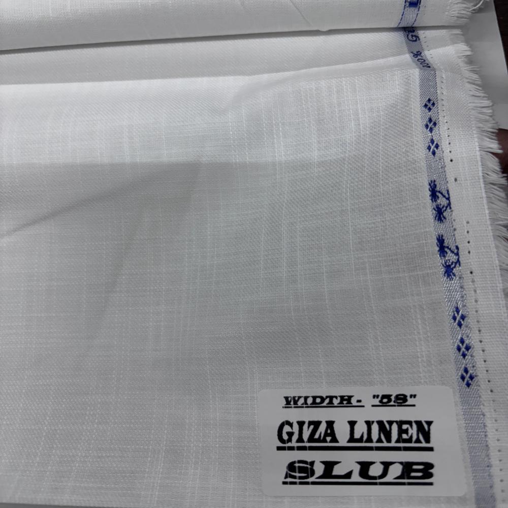 Giza Linen Slub Fabric - Color: White