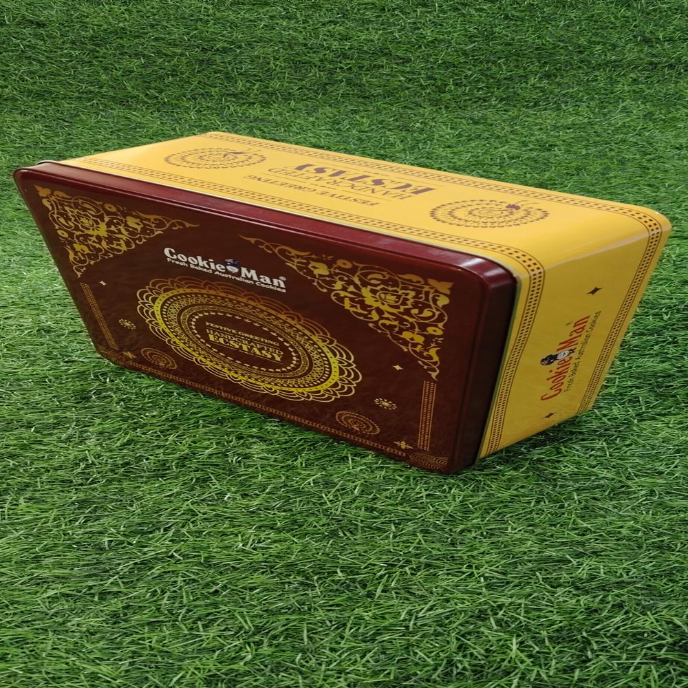 Cookie Tin Container - Metal Material, Multicolor Design | Eco-friendly, Smooth Finish, Food Safety Grade, Water Resistant