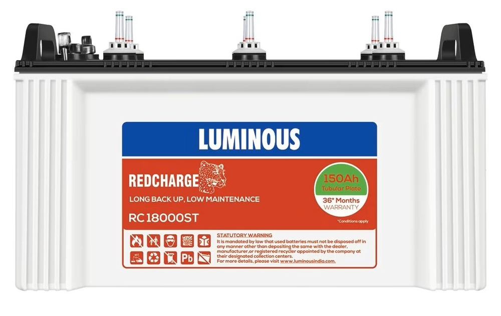 Luminous Rc18000St Lead Acid Storage Battery (150 Mah) - Color: White