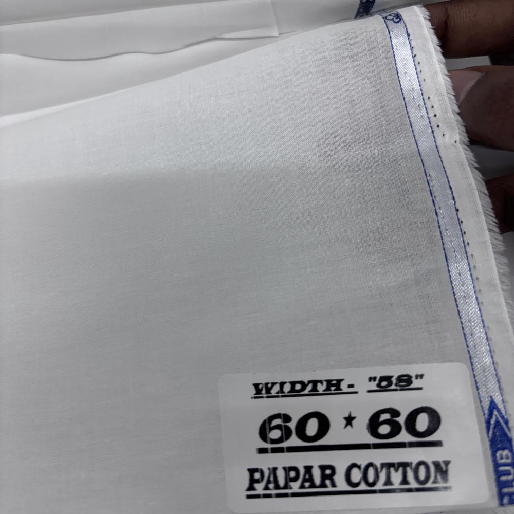 60X60 Paper Cotton Fabric - Color: White
