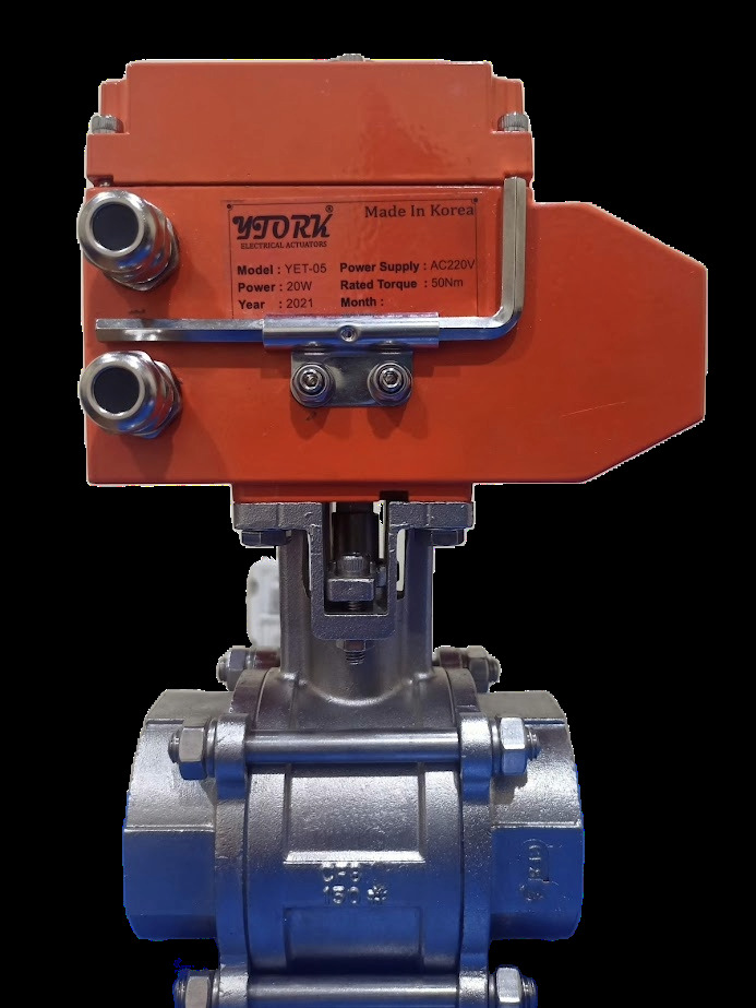 Motorised Ball Valve Screwed End - Finish: Polished