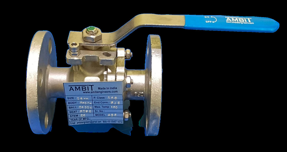 Ss 304 Ball Valve 2 Pc Design Flange End - Color: Silver