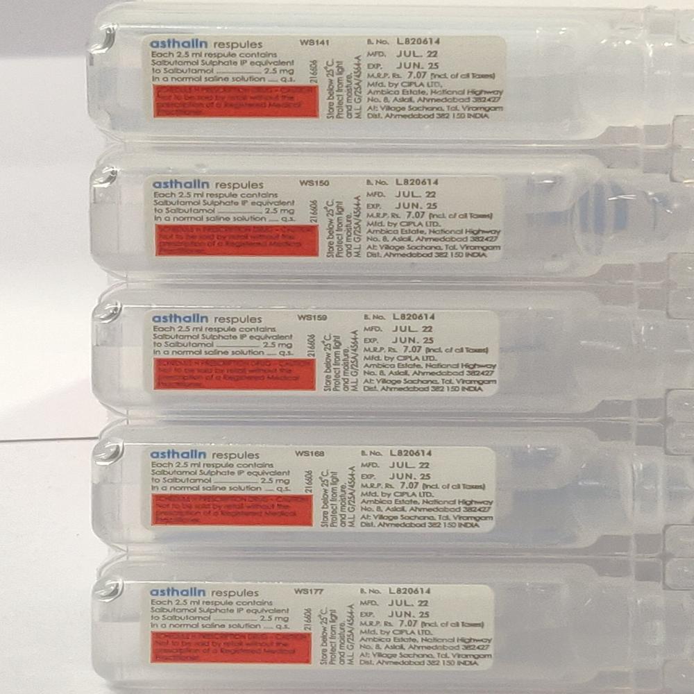 Asthalin Salbutamol (2.5mg) Respules (2.5ml Each) - Drug Type: General Medicines