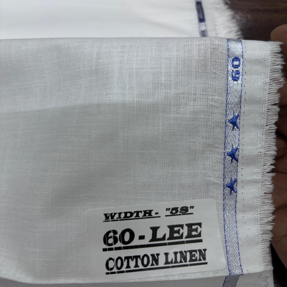 60 Lee Cotton Linen Fabric - Color: White