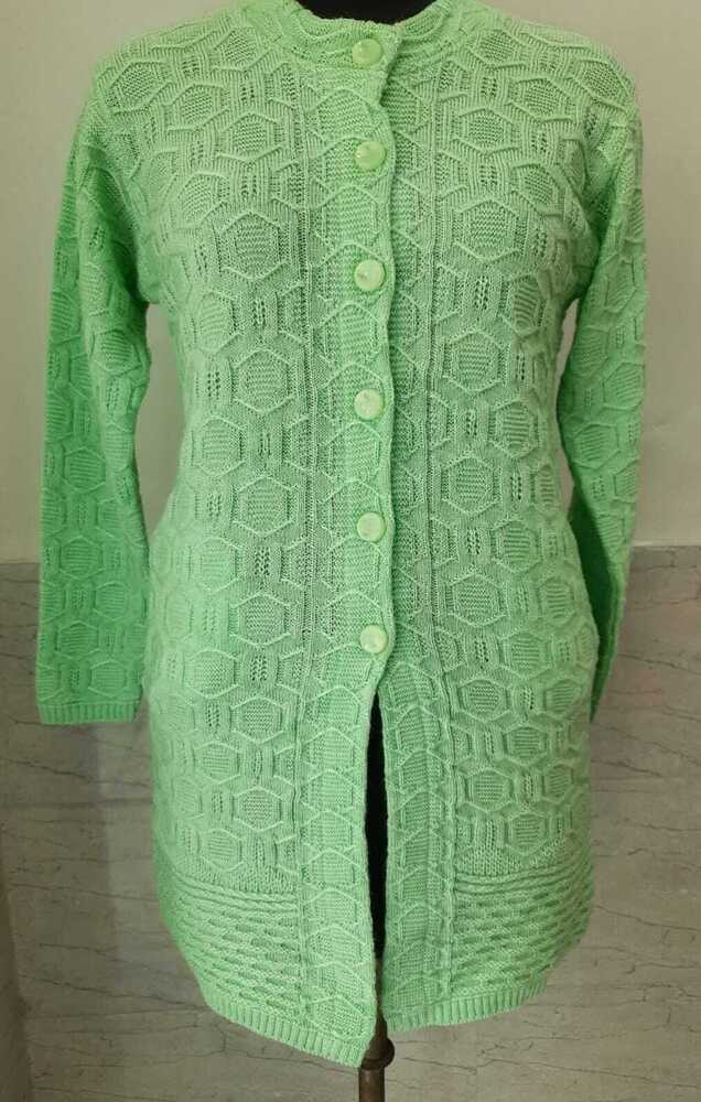 Long Green Coat - Design: Plain