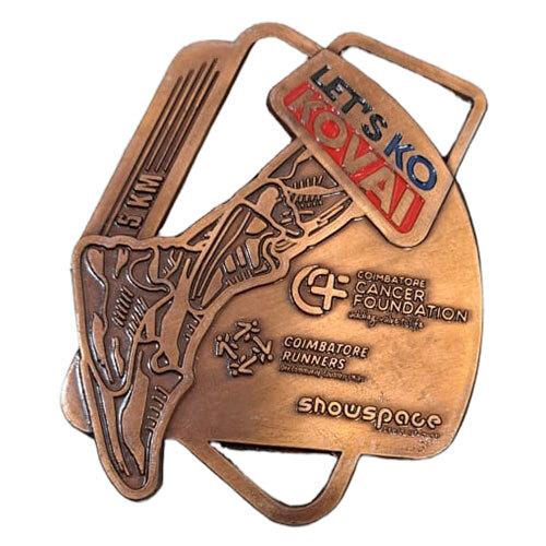 Runner Medal - Zinc Material, 2.5-Inch Size, Various Colors | Elegant Antique Imitation Design, Smooth Finishing, Sports-Themed Logo