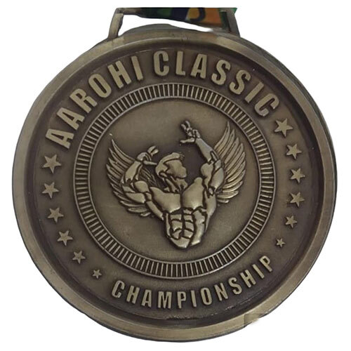 Powerlifting Medal - Zinc Alloy, 5-Inch Diameter, Gold/Silver/Bronze | Smooth Finish, Antique Imitation Style, Custom Logo Space
