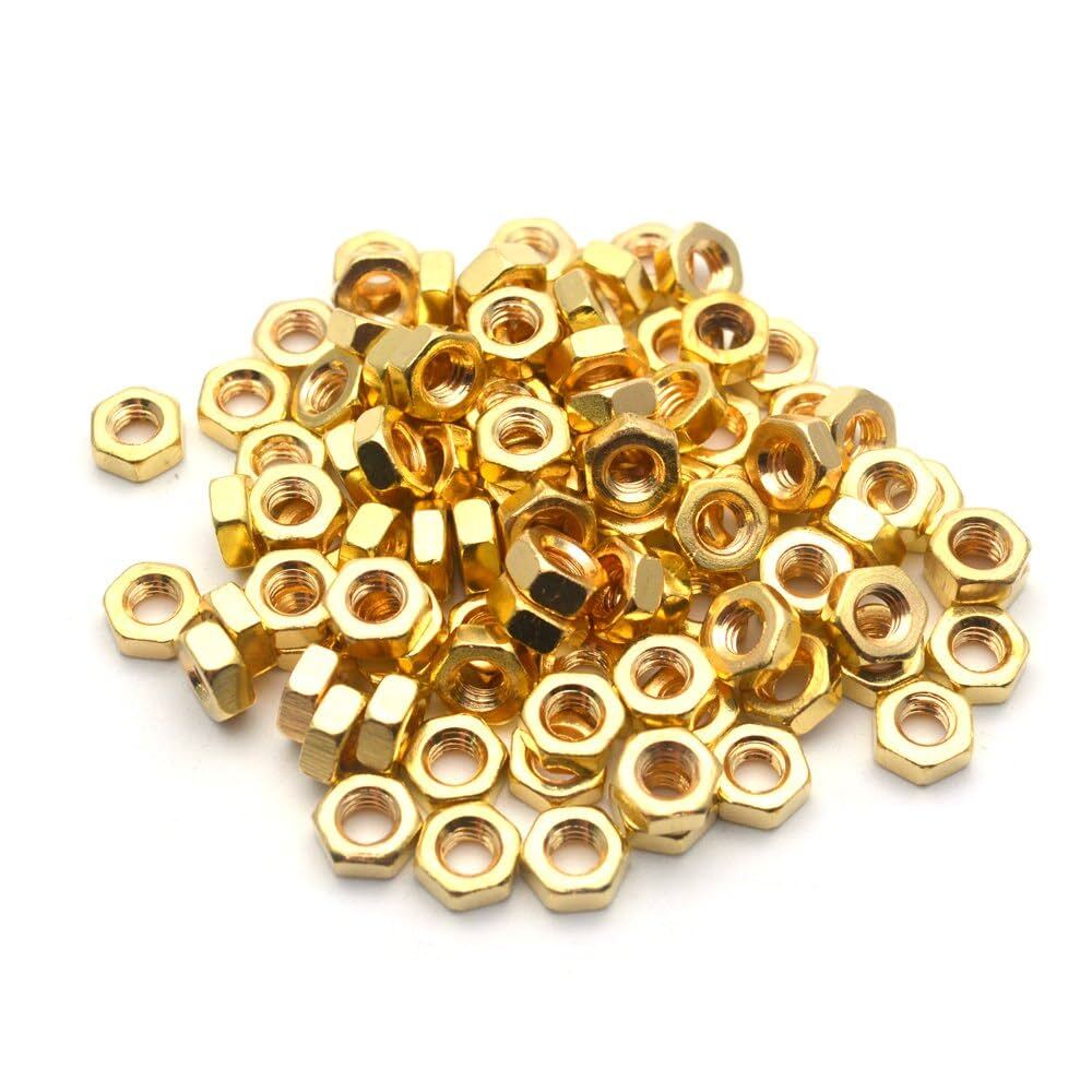 Brass Nut - Free Cutting Brass (Cw614n), Custom Size, Natural/nickel/chrome Plating | Corrosion Resistant, Robust Strength, Sand Blasted Finish