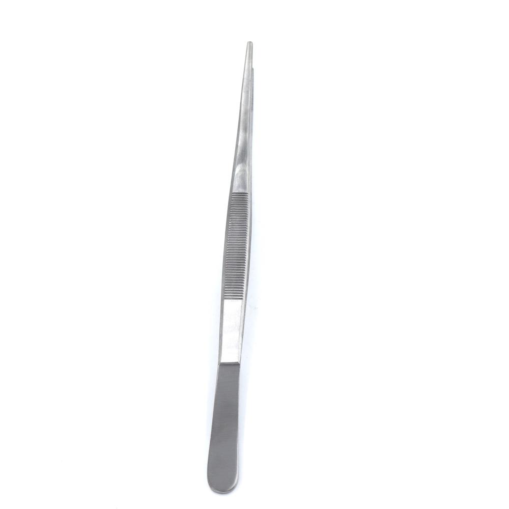 DISSECTING FORCEPS PLAIN 10 INCH - Stainless Steel 10 Inch Length Silver Color Polished Finish Non-Toothed Jaws for Gentle Tissue Handling
