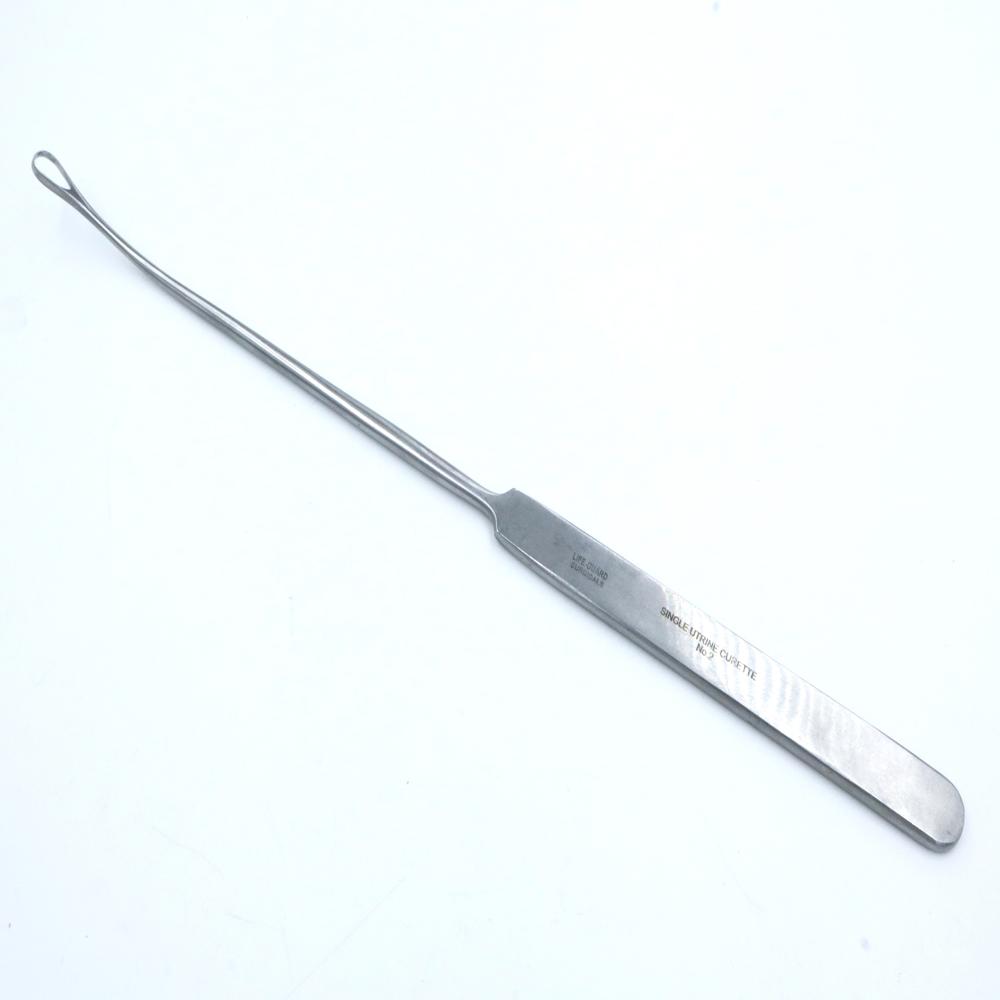 Single Curette No. 2 - Stainless Steel, 3.6 mm Working Tip , Silver Polished Finish, Ergonomic Handle, Portable, Manual Operation