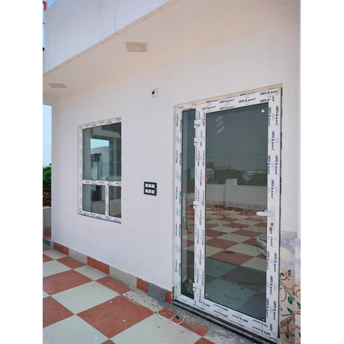 Upvc Casement Door With Fixed Panel - Color: White
