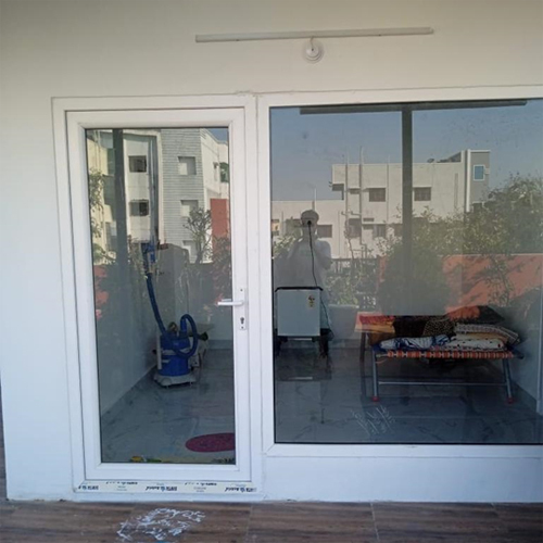 Upvc Fixed Window With Openable Door - Color: White