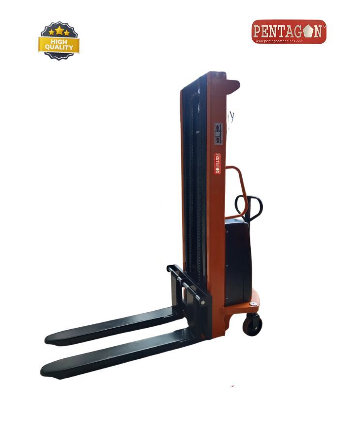 Pentagon Heavy Duty 2 Ton Semi Electric Stacker With Battery Operated Lifting Height 3000mm - Attributes: Strong