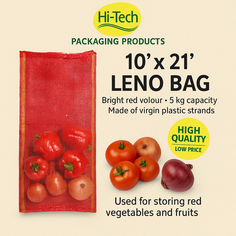 10 X 21 Red Leno Bag - Load Capacity: 5 Kilograms (Kg)