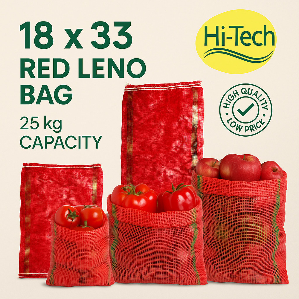 25Kg 18 X 33 Red Leno Bag - Load Capacity: 25  Kilograms (Kg)