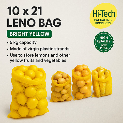 10 X 21 Yellow Leno Bag - Load Capacity: 5 Kilograms (Kg)