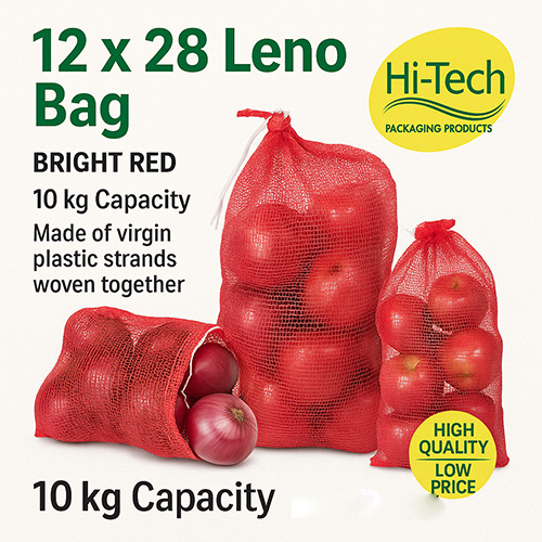 12 X 28 Red Leno Bag - Load Capacity: 10 Kilograms (Kg)
