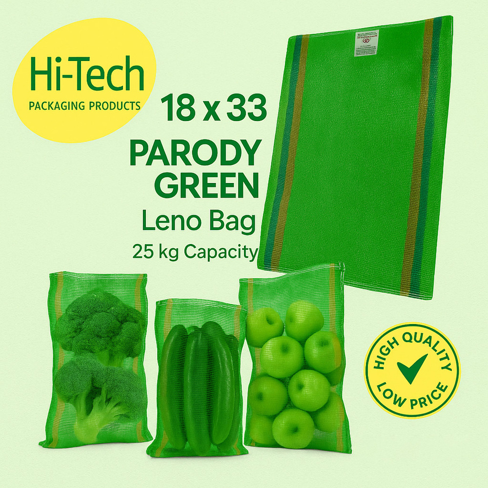 18 X 33 Parody Green Leno Bag - Load Capacity: 25 Kilograms (Kg)