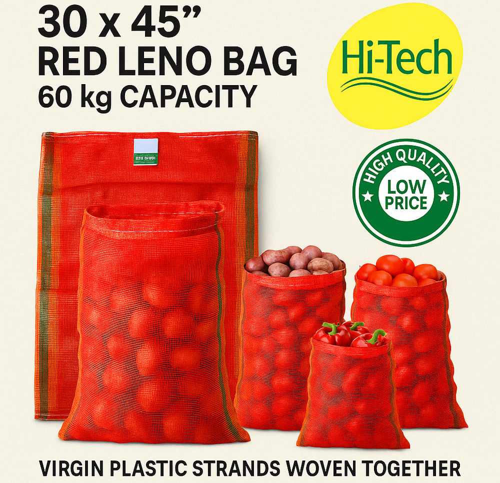 30 X 45 Red Leno Bag - Load Capacity: 60 Kilograms (Kg)