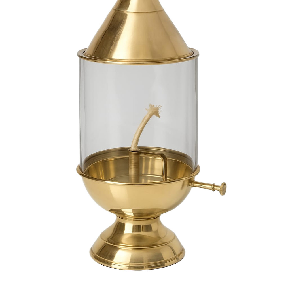 Brass Akhand Diya - Color: Golden