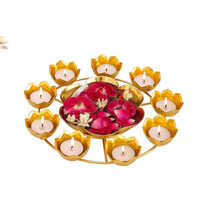 Golden Flower Shape Metal Urli - Dimension (l*w*h): Different Size Available Inch (in)