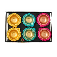 Metal Colorful Diya - Color: Multicolor