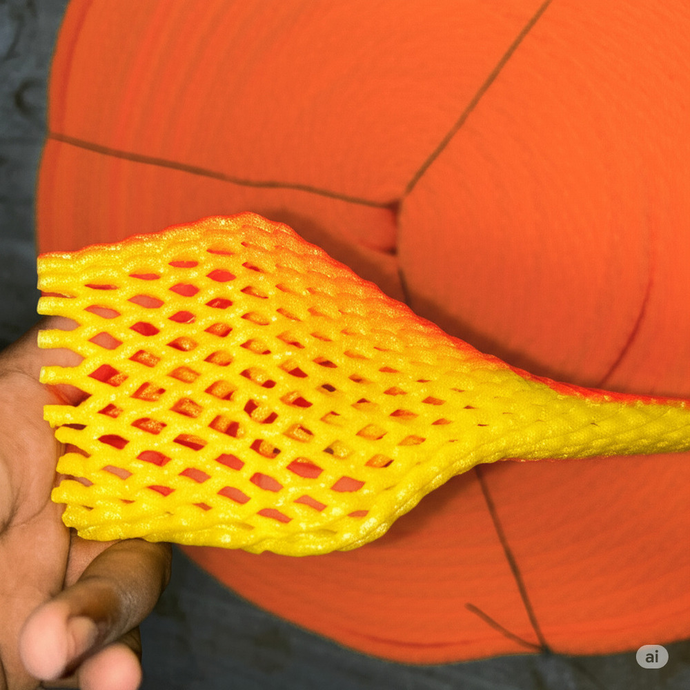 Orange Coil 50Mm Foam Net - Color: Yellow