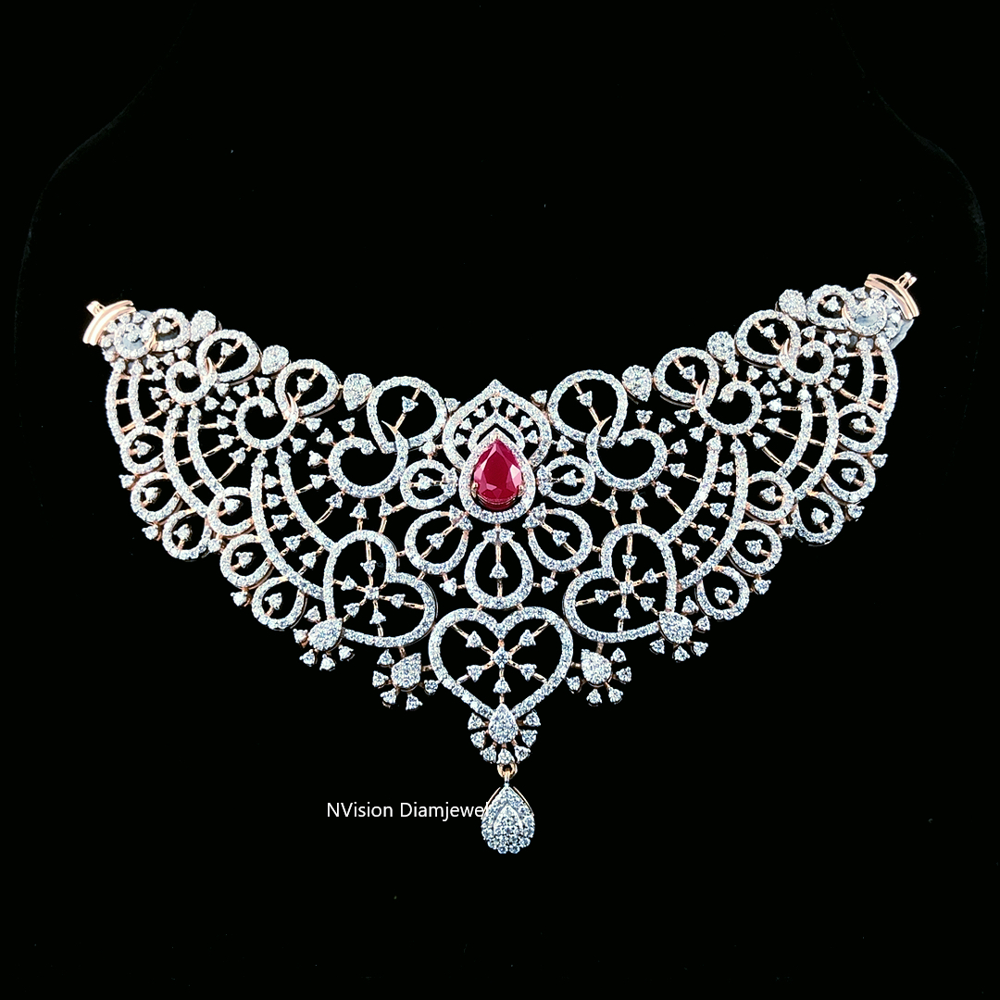 Majesty Gemstone Ruby Labgrown Diamond Mangalsutra Pendant - Diamond Carat Weight: 5.81 Carat