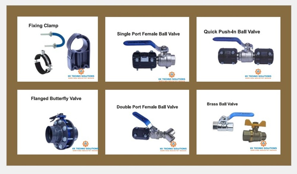 Compressed Air Pipe Fittings - Color: Grey