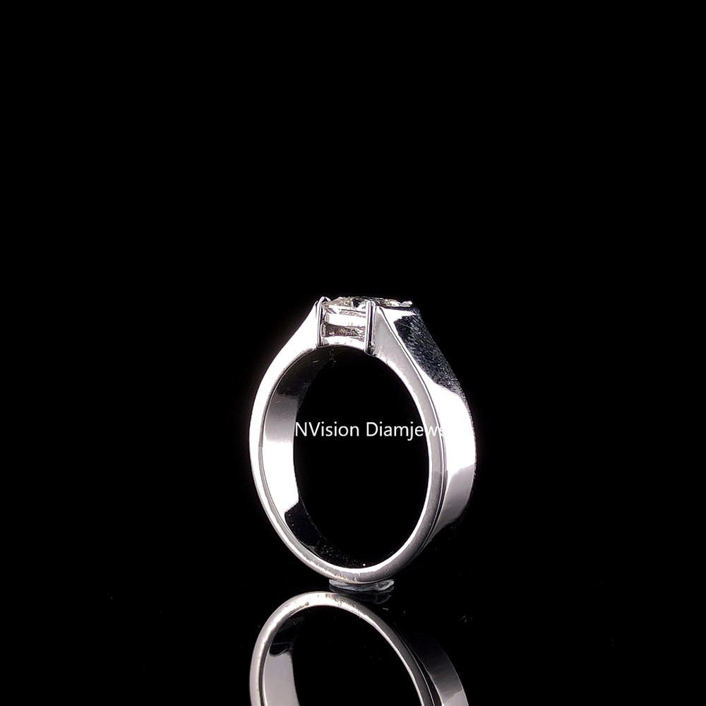 Majestic Princess Cut Mens Solitaire Natural Diamond Ring