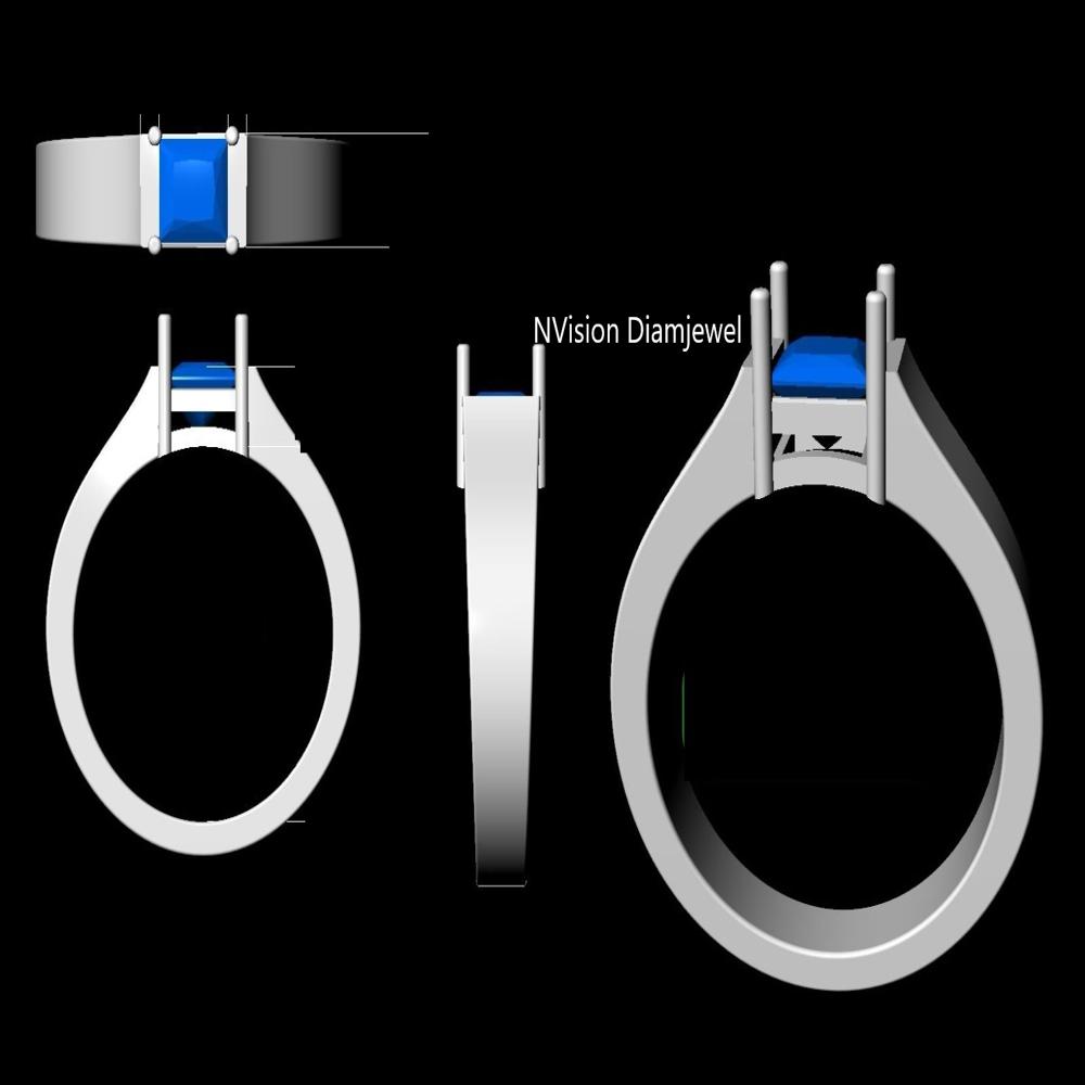 Majestic Princess Cut Mens Solitaire Natural Diamond Ring