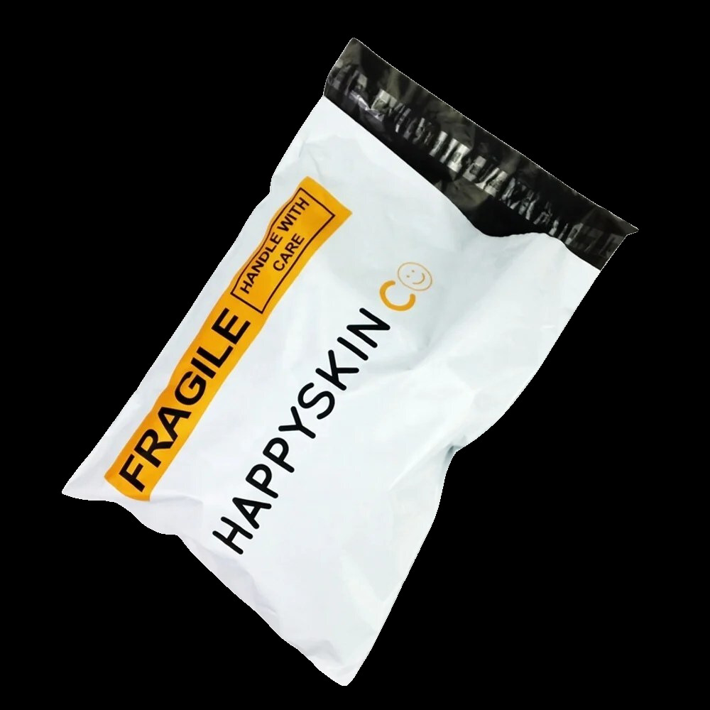 Adhesive Printed Plastic Courier Bag - Color: White