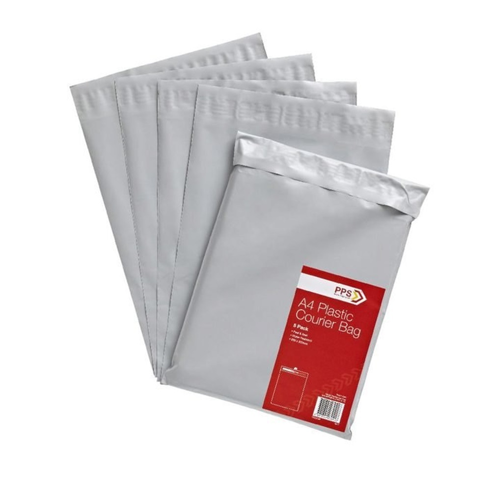 A4 Plastic Courier Bag - Color: White