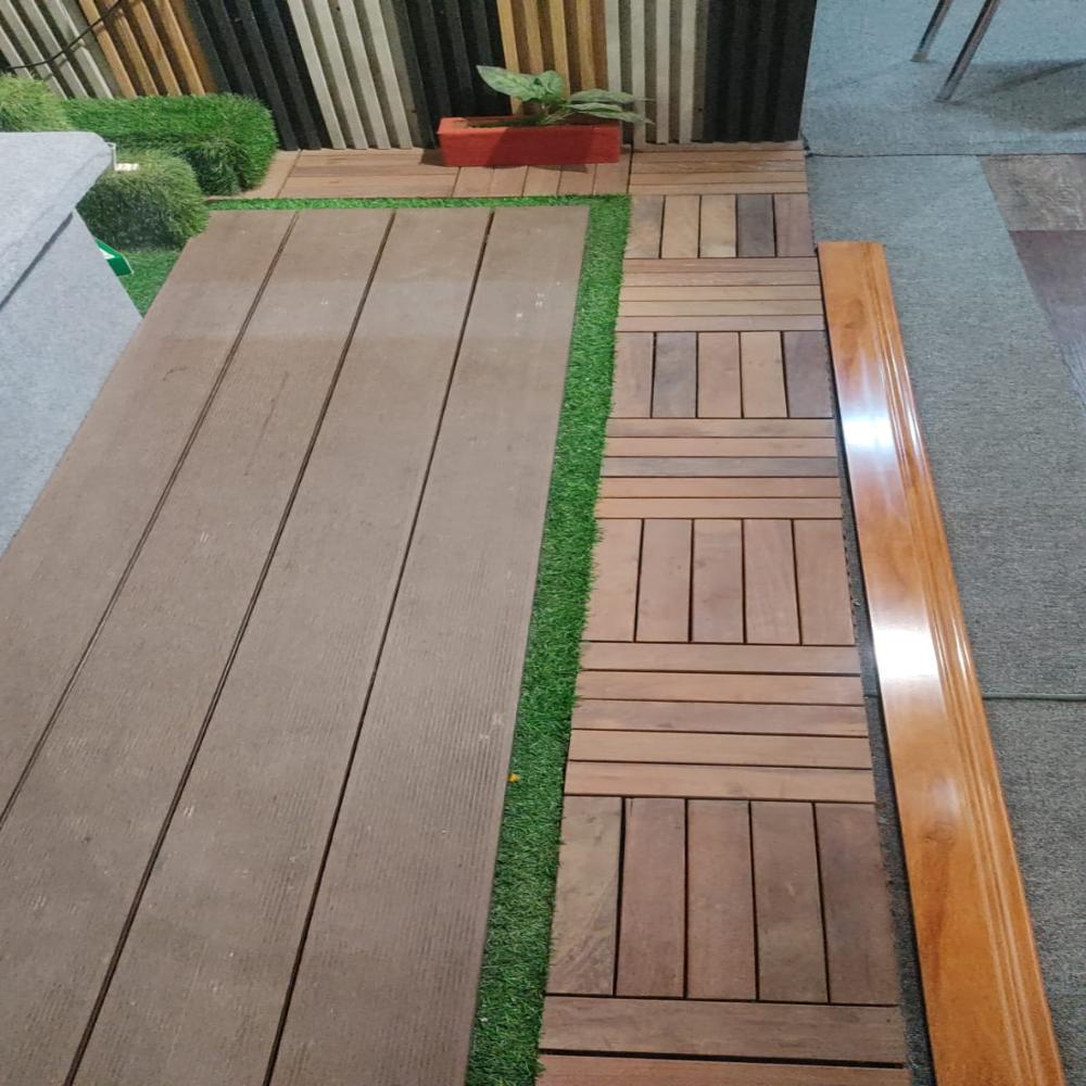 Wpc Deck Flooring - Wood & Plastic (Pc) | Water Absorption, Smooth Surface, Easy To Install, Sound Absorption, Rectangular, Brown Color