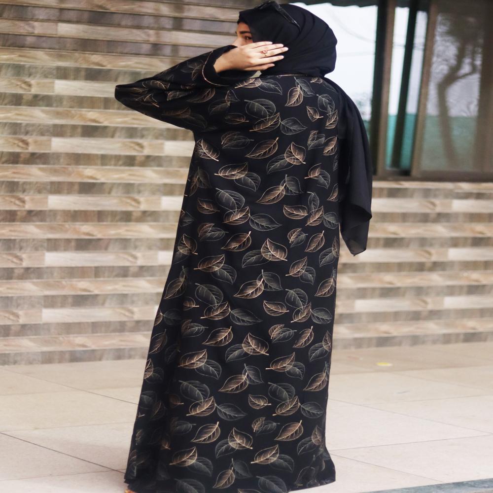 Abaya Printed 2 Stoned Burqa For Women Elegant Modest Wear Burkha Stylish Dubai Abaya
