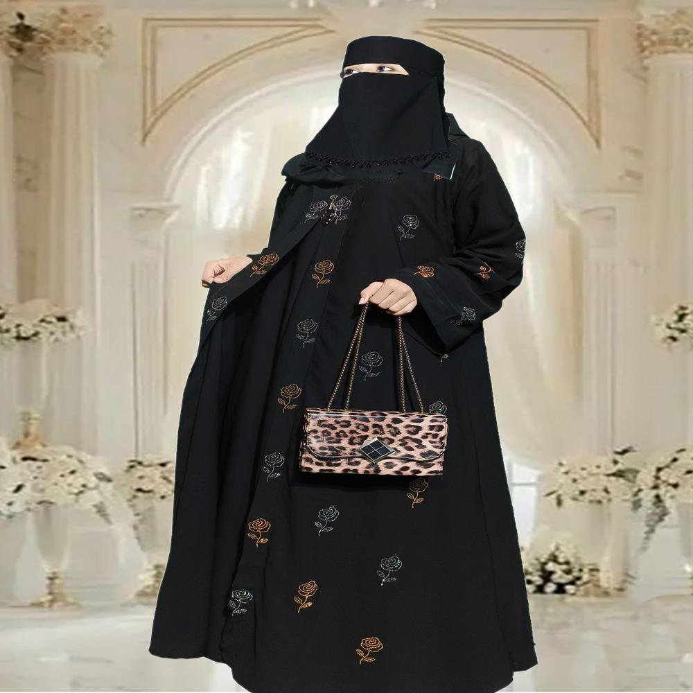 Black Abaya Stone Work For Women girls Elegant Modest Wear Stylish Dubai Burqa