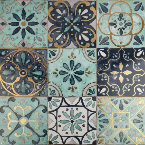 Handmade Mosaic Tiles - Color: Blues