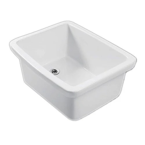 Ceramic Wash Basin - 480 X 480 X 135 Mm, Polished White Finish, Durable High-quality Ceramic, Rectangular Shape For Modern Bathrooms