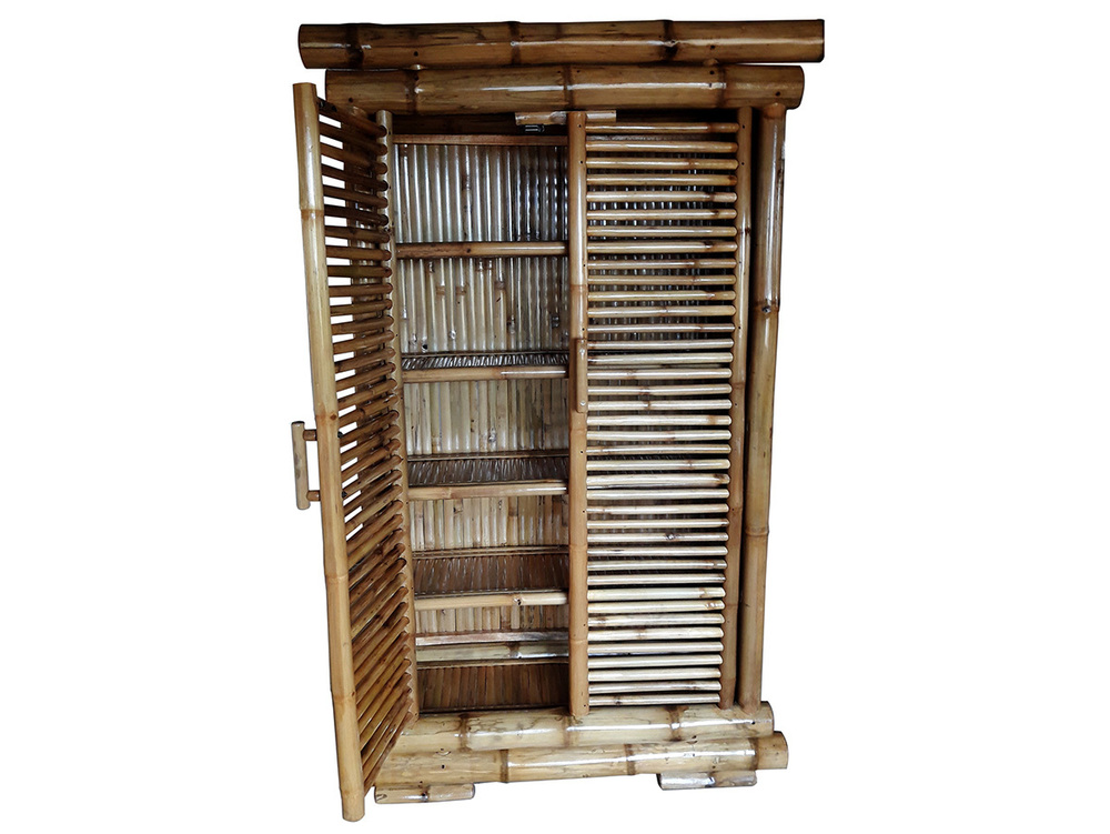 Bamboo Cupboard With Door - Color: Brown