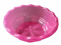 Light Pink Round Plastic Fruit Basket - Features: Durable