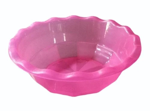 Light Pink Round Plastic Fruit Basket - Features: Durable