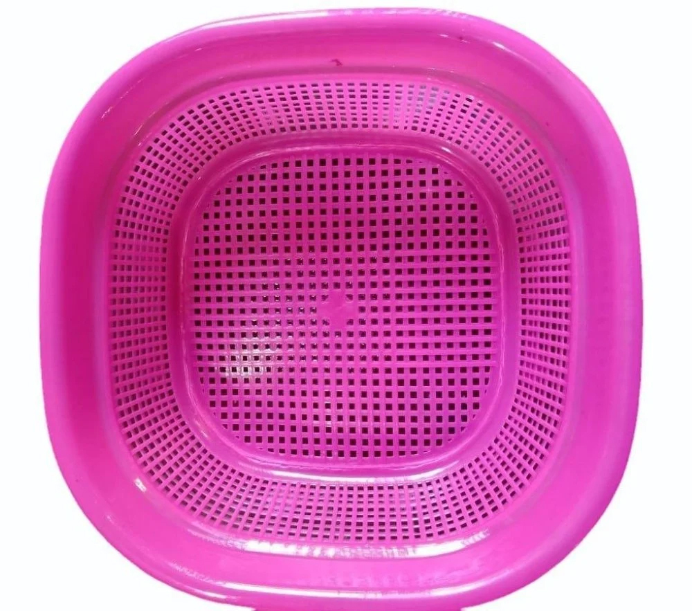 Pink Square Plastic Fruit Basket - Features: Durable